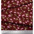 thumbnail image 2 of Soimoi Poly Georgette Fabric Leaves & Floral Artistic Printed Fabric 1 Yard 42 Inch Wide, 2 of 4