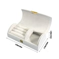thumbnail image 3 of Btomtd Bead Velvet Travel Portable Arched Small Jewelry Box Jewelry Storage Box Fashion Jewelry Packaging Box, Gray, 3 of 6