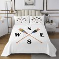 thumbnail image 1 of Erosebridal Paddle Compass Coverlet Set King, Rustic Lake House Farmhouse Bedding Set, Microfiber 3-Piece, 1 of 5