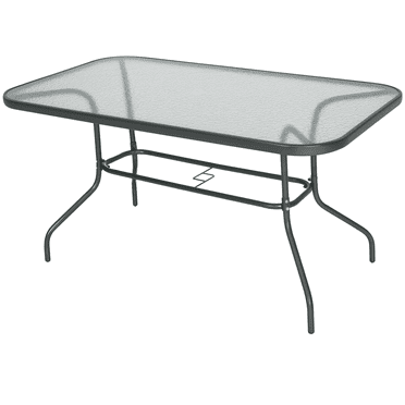 Outsunny Metal Garden Dining Table, Outdoor Patio Table, 55" x 31.5"