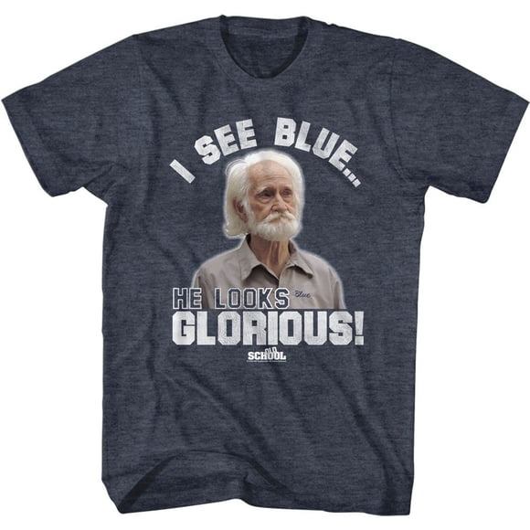 Old School Glorieux Bleu Marine Chiné T-Shirt pour Adulte