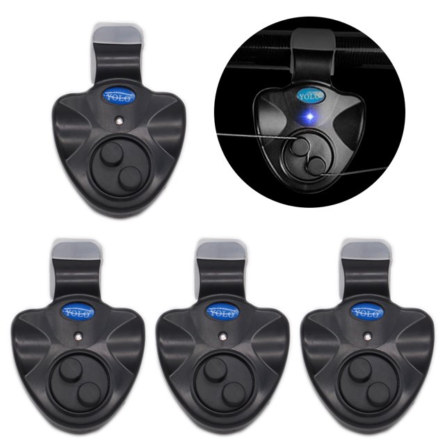 4pcs Electronic Fishing Bite Alarm with Sound LED Lights Indicator Fish Bite Alarms