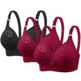 thumbnail image 2 of Bras for Women, 3PCS Womans Printing Gathered Together Large Size Daily Bra Underwear No Rims, 2 of 9