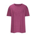 thumbnail image 3 of AherBiu Womens Tops Basic Solid Color Casual Crewneck Short Sleeve Loose Fitting Comfy Tops Tees Shirts, 3 of 4