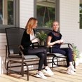 thumbnail image 2 of Outsunny Outdoor Glider Bench with Table Gliding Chair for 2 Black, 2 of 10