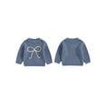 thumbnail image 2 of Gupgi Toddler Girls Fall Sweaters Kids Bowknot Embroidery Long Sleeve Round Neck Loose Knit Pullover 0-4 Years, 2 of 9