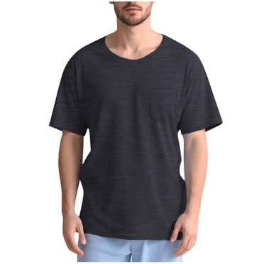 Fengqque Chandail de Récupération après Chirurgie de L'Épaule pour Hommes, Manches Courtes à Déchirer, Poignets des Rotateurs, Boutons-Pression Complets sur les Côtés, Vêtements de Chimiothérapie Adaptatifs, Gris Foncé L(L)