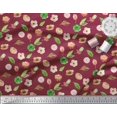 thumbnail image 2 of Soimoi Red polyester Crepe Fabric Anemone & Leaves Decor Fabric Printed Yard 42 Inch Wide, 2 of 3