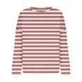 thumbnail image 4 of Rbaofujie Chandails à Capuchon Mignons Femmes Rayé Décontracté Imprimé Col Rond Manches Longues Haut Chandails Amples Rose Vif Chandail pour Femmes, 4 of 4