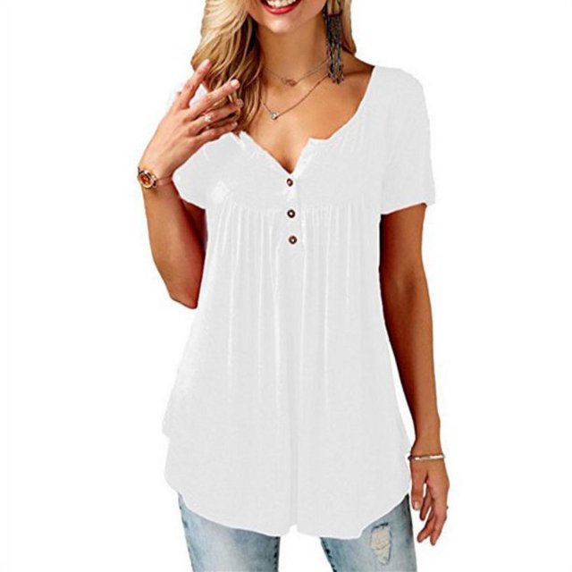 T-Shirt Ample pour Femmes Manches Courtes Hauts Décontractés Blouse Tee
