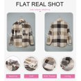 thumbnail image 4 of ORUYROP Womens Long Sleeve Plaid Shirts Flannel Lapel Button Down Shacket Jacket Coats, 4 of 5