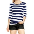 thumbnail image 1 of INSPIRE CHIC T-Shirt Décontracté Imprimé pour Femmes à Manches au Coude et Col Rond, 1 of 7