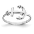 thumbnail image 1 of Bague Ancre Polie en Argent Sterling 925 Rhodié, 1 of 3