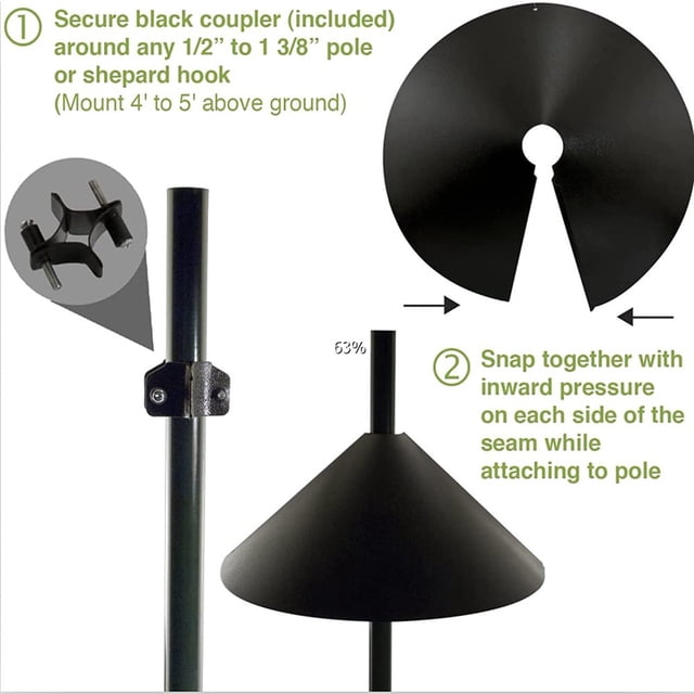 SUTENGDA Squirrel Baffle,Professional Galvanized Prevents Squirrel Guard Baffle,Wrap Around Squirrel Baffle Protect Outside Hang Bird Feeders and Pole Mount from Raccoon Squirrels Rod