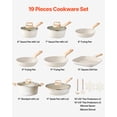 thumbnail image 2 of VEVOR 19 Piece Pots and Pans Set Granite Nonstick Kitchen Cookware Induction White, 2 of 9