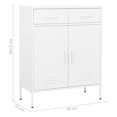 thumbnail image 4 of vidaXL Armoire de Rangement Blanche 80x35x101,5 cm Acier, 4 of 5