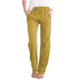 thumbnail image 1 of Pantalon Décontracté d'Été pour Femmes en Coton et Lin avec Poches, 1 of 7