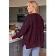 thumbnail image 2 of ORUYROP Women's Crewneck Batwing Long Sleeve Sweater 2023 Fall Oversized Ribbed Knit Side Slit Pullover Top, 2 of 7
