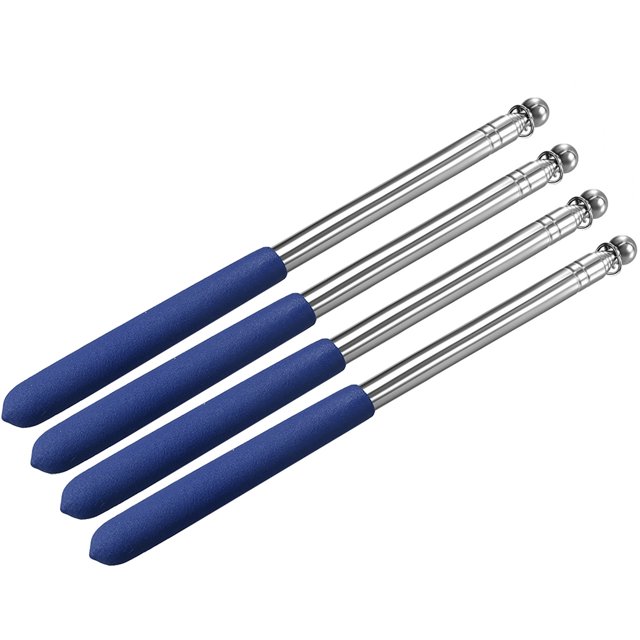 Unique Bargains 4pcs 3.28ft/1M,Telescopic Handheld Flagpoles,Stainless Steel,Telescopic Guide Flag Pole,Teaching Pointer,Blue
