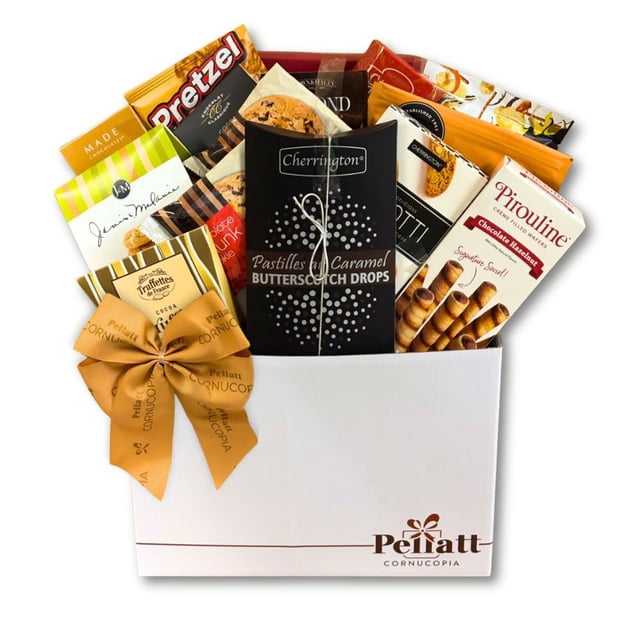 Panier-cadeau de Tentation Sucrée avec Croustilles, Noix, Biscuits et Plus