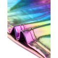 thumbnail image 5 of INSPIRE CHIC Women's Mock Neck Party Short Sleeve Metallic Crop Tops XS Multicolor, 5 of 5