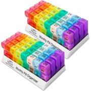 Monthly Pill Organizer – Am/Pm Daily Pill Organizer 32 Compartments for Each Day, Pill Dispenser and Dispenser Caddy That Helps You Organize Your Life, Perfect for Supplements and Medication