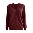 thumbnail image 4 of PVCS Sweat à Capuche à Manches Longues pour Femmes, Fermeture Éclair, Cardigan pour Dames, 4 of 5