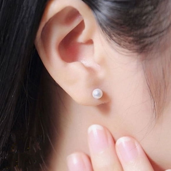 Fashion Freshwater Pearl Stud Earrings for Women - Elegant Ear Jewelry by Japanese and Korean Designs 2PCS