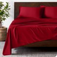 thumbnail image 2 of Bare Home Bamboo Sheet Set - Made from Rayon Fibers - Deep Pockets - 4 Piece - King, Red, 2 of 7