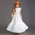 thumbnail image 2 of TJAZFJPA Girls Spring Dresses Kids Toddler Girls Solid Color Party Dress Short Sleeve Irregular Hemline Princess Dress Evening Dress Clothes Purple Dress for Girls, 2 of 5