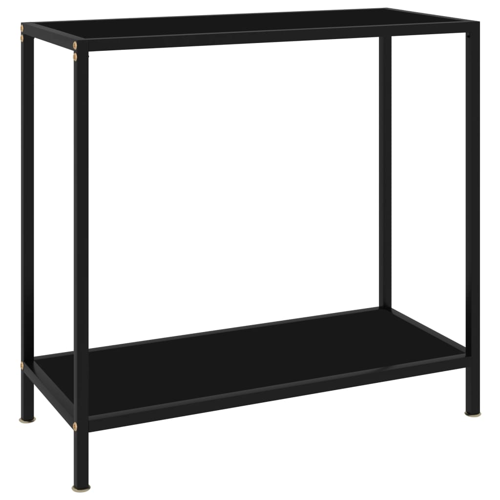 vidaXL Table Console Noire 80x35x75 cm Verre Trempé