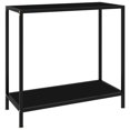 thumbnail image 1 of vidaXL Console Table Black 80x35x75 cm Tempered Glass, 1 of 4