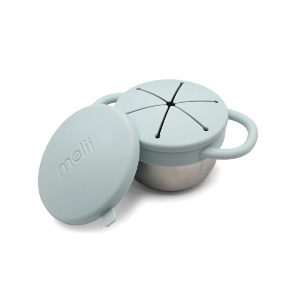 Melii Toddler Stainless Steel Snack Container with Silicone Top - Seafoam