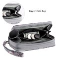 thumbnail image 3 of Womens Double Zipper Wallet Clutch Purse Cellphone Long Wallet with Removable Wristlet, 3 of 6