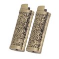 thumbnail image 1 of Vintage Botanic Design Zinc Alloy Lighter Case Cover Sleeve Holder For  Full Size Lighter J6, Easy To Use, Secure , Perfect Gift Choice, 1 of 8
