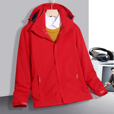 Qertyioot Manteau Imperméable pour Femme Style Unisexe Hiver Trois en un Amovible Combinaison de Sport d'Alpinisme Combinaison de Sprint en Plein Air Coupe-Vent à Capuche Manteau Chaud