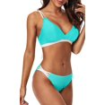 thumbnail image 4 of Charmo Women Triangle Bikini Set Self-tied Back Bathing Suits High Cut 2 Piece Swimsuits, 4 of 6
