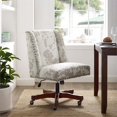 thumbnail image 2 of Linon Chaise de Bureau Rembourrée en Bois Draper, Motif Vache Beige, 2 of 10