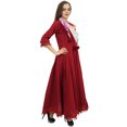 thumbnail image 2 of Bimba Robe Anarkali Classique Évasée en Coton Bordeaux avec Pompons et Foulard - 16, 2 of 6