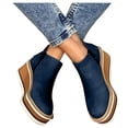 thumbnail image 3 of Kcodviy Ankle Women's Zipper Heel Lace Boots for Women Low Heel Wedge Size Side Solid Soft Boots for Women No Heel Boots Plus Color Platform Rubber Boots for Women Women's Boots, 3 of 5