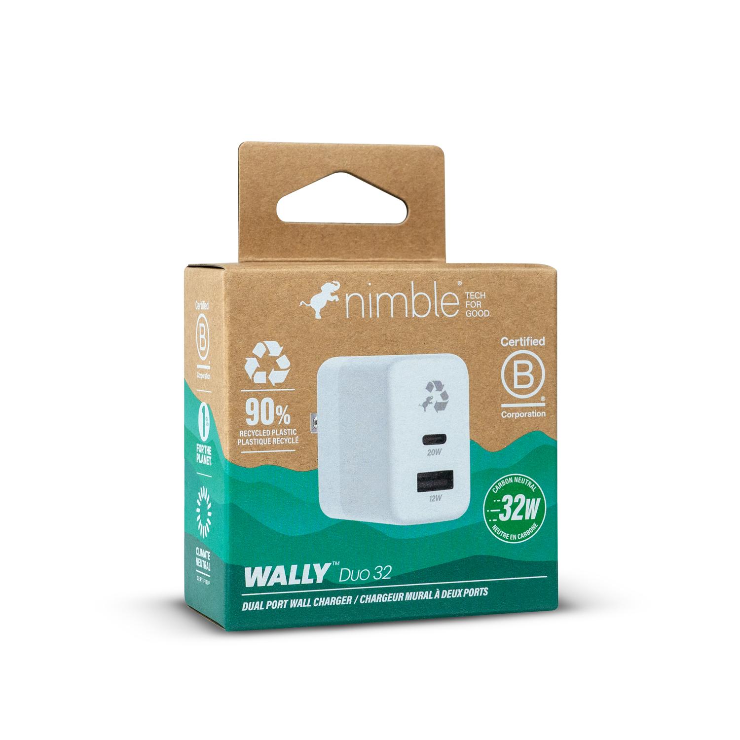 Nimble Adaptateur Électrique Power Delivery 32W US Plug Blanc