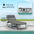 thumbnail image 3 of Outsunny Chaise Longue Pliante avec Coussin, Chaise de Bronzage Inclinable, Gris, 3 of 10