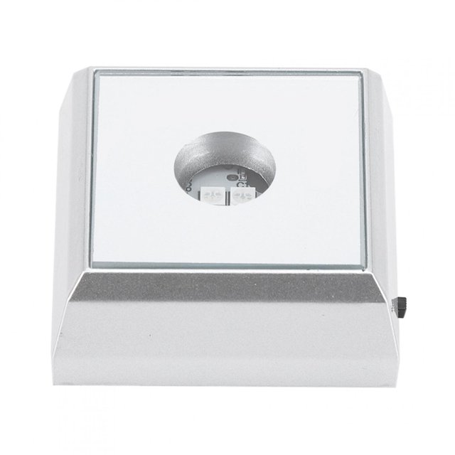 Keenso LED Lamp Stand, Lamp Holder Square LED Base, Acrylic Statue Jewelry For Artware Display Crystal