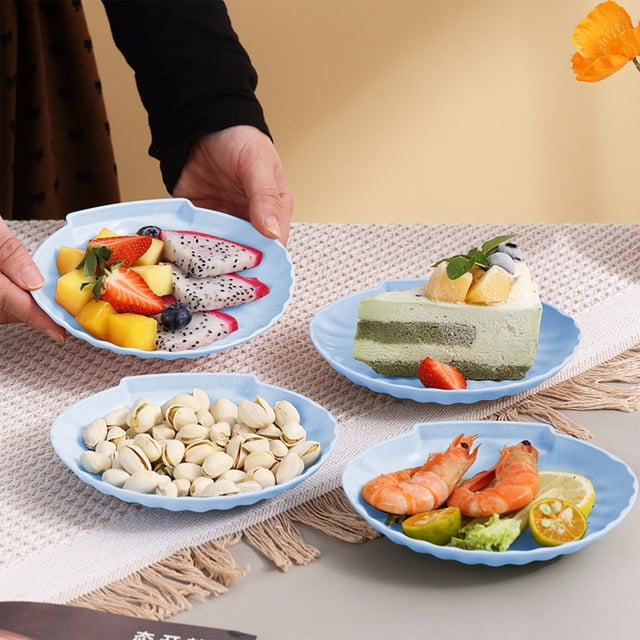 Dvkptbk Assiettes en Paille de Blé Légères Réutilisables Assiettes de Souper Assiettes Compatibles Lave-Vaisselle Micro-Ondes Incassables Essentiels de Cuisine
