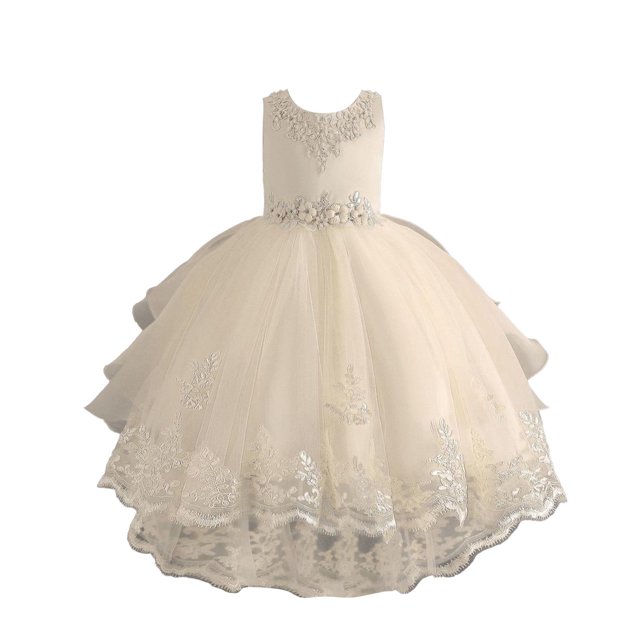 Zshosam Commode Fille Robe Fille à Paillettes Formelle Concours Scintillante Fête à Volants Bal Robe Maxi Taille 14T 15T,(Kaki 14-15 Ans)