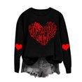 thumbnail image 2 of Meichang Sweat-Shirt Femme Saint-Valentin Graphique Cœur Amour Décontracté Col Rond Manches Longues Coupe Ample Saint-Valentin, 2 of 6