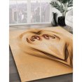 thumbnail image 3 of Ahgly Company Tapis d'Intérieur Lavable à la Machine, Carré, Transitionnel, Orange, Tapis de Zone, 5 Pieds Carré, 3 of 7