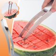 thumbnail image 2 of TopLLC Watermelon Cutter, Stainless Steel Watermelon Cutter, Summer Watermelon Cutting Artifact, Stainless Steel Fruit Forks Knife For Family Parties Camping, 2 of 9
