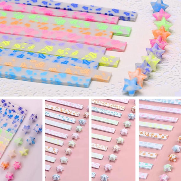 DTREELS 210 Pcs Papier Origami Étoile Porte-Bonheur Phosphorescent