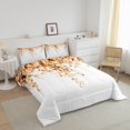 thumbnail image 3 of Erosebridal Eucalyptus Leaf Bedding Sets Queen with Comforter, Orange Duvet Insert, Spring Plant Decor, Lightweight 3-Piece, 3 of 8